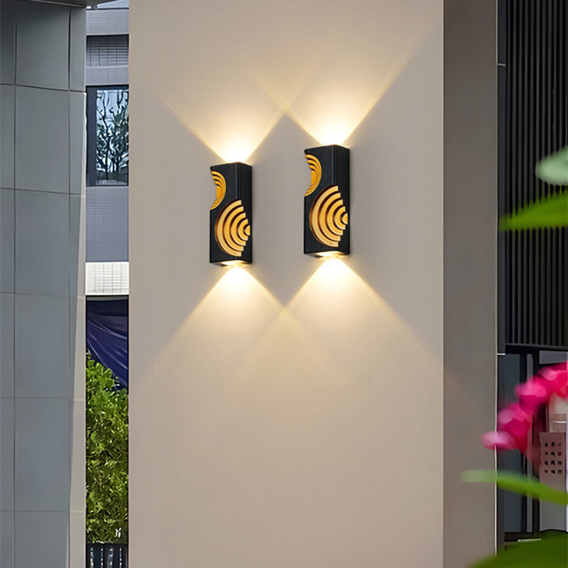 Lámpara Aplique de Pared LED de Cubo Rectangular de Aluminio Impermeable de Simplicidad Moderna para Patios Exteriores 