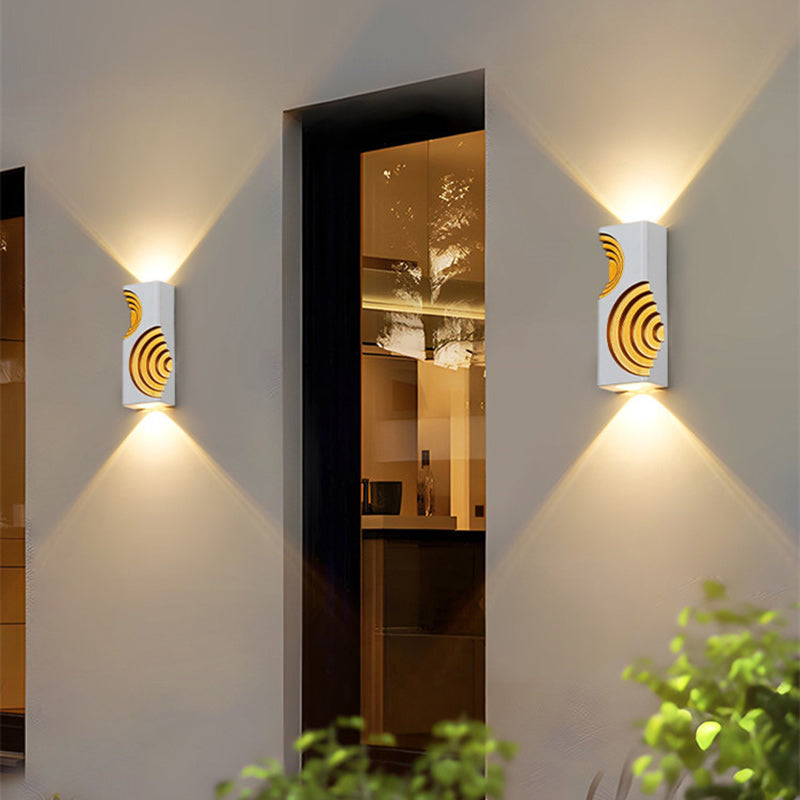 Lámpara Aplique de Pared LED de Cubo Rectangular de Aluminio Impermeable de Simplicidad Moderna para Patios Exteriores 