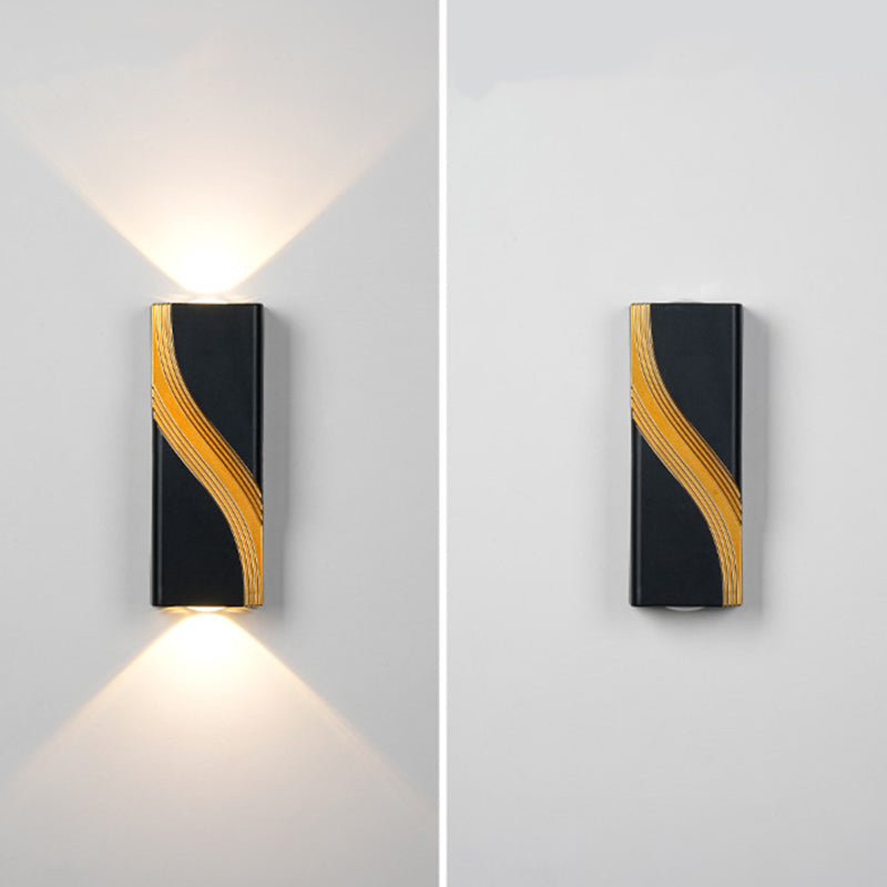 Lámpara Aplique de Pared LED de Cubo Rectangular de Aluminio Impermeable de Simplicidad Moderna para Patios Exteriores 