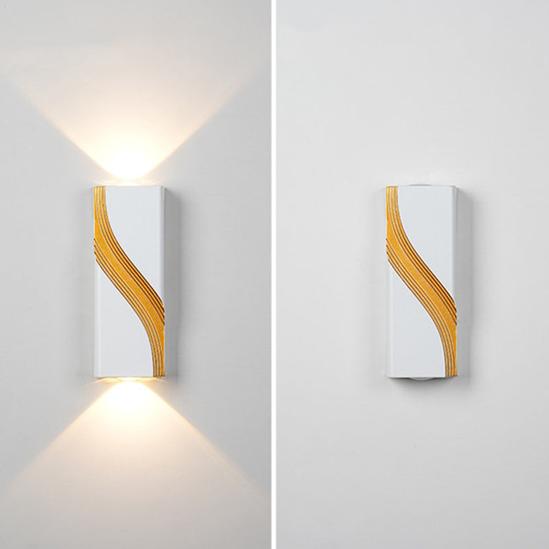 Lámpara Aplique de Pared LED de Cubo Rectangular de Aluminio Impermeable de Simplicidad Moderna para Patios Exteriores 