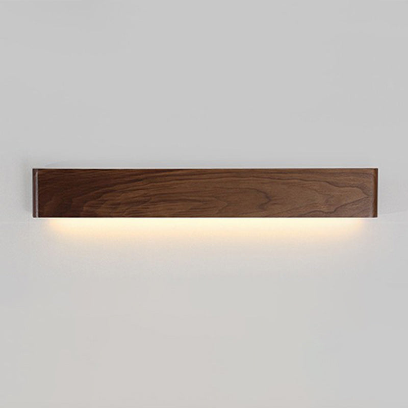 Moderne minimalistische rechteckige Streifen Aluminium Walnuss PC LED Wandleuchte für Wohnzimmer 