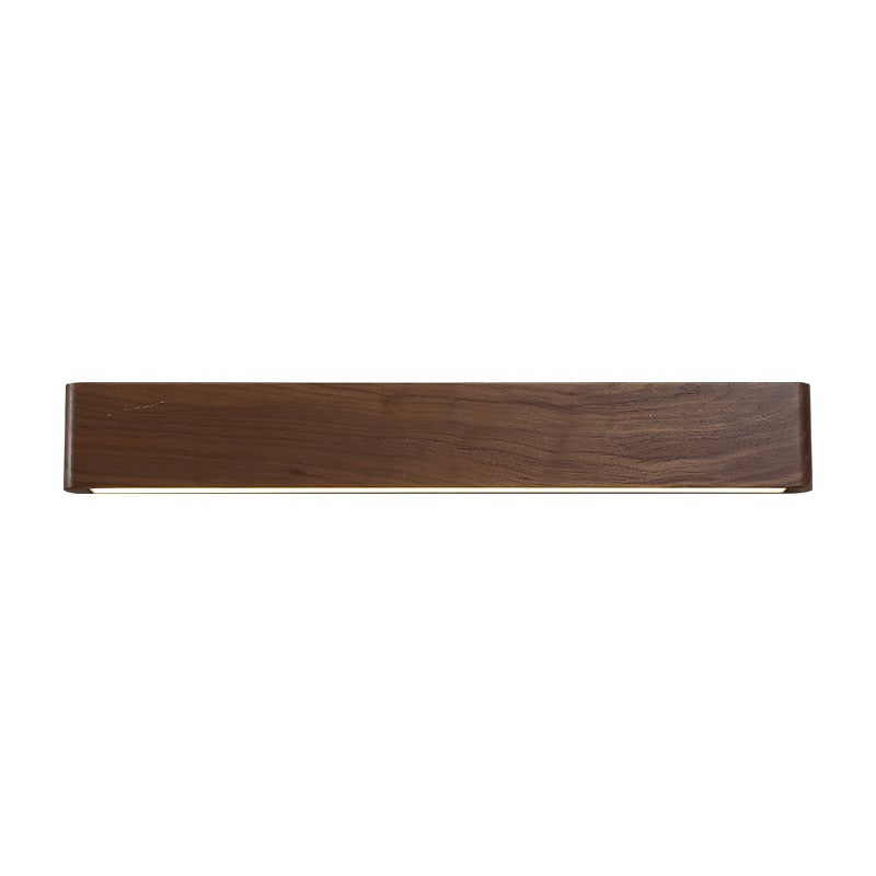 Moderne minimalistische rechteckige Streifen Aluminium Walnuss PC LED Wandleuchte für Wohnzimmer 