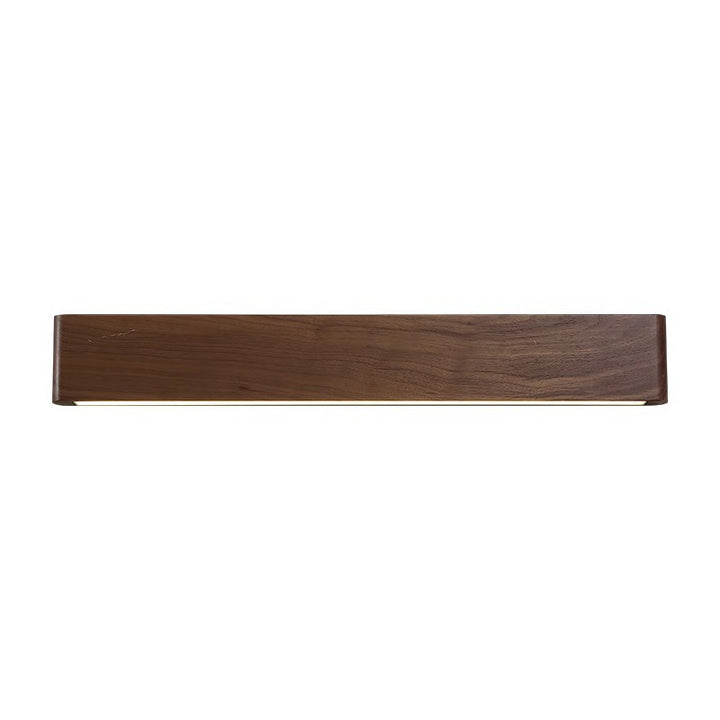 Moderne minimalistische rechteckige Streifen Aluminium Walnuss PC LED Wandleuchte für Wohnzimmer 