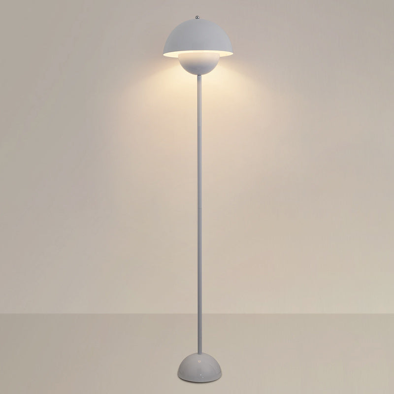 Contemporary Scandinavian Mushroom Hardware Iron Lampshade 1 - Light Standing Floor Lamp For Living Room