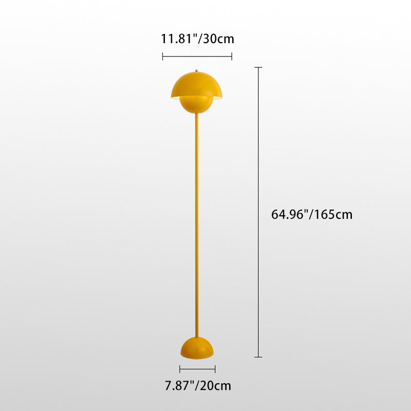 Contemporary Scandinavian Mushroom Hardware Iron Lampshade 1 - Light Standing Floor Lamp For Living Room
