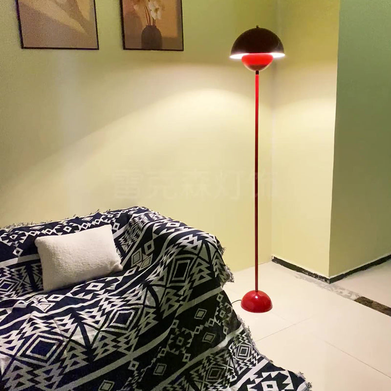 Contemporary Scandinavian Mushroom Hardware Iron Lampshade 1 - Light Standing Floor Lamp For Living Room