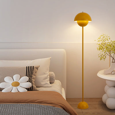 Contemporary Scandinavian Mushroom Hardware Iron Lampshade 1 - Light Standing Floor Lamp For Living Room