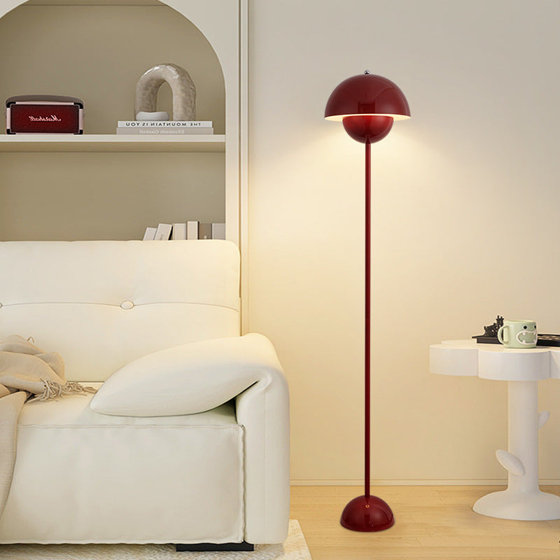 Contemporary Scandinavian Mushroom Hardware Iron Lampshade 1 - Light Standing Floor Lamp For Living Room