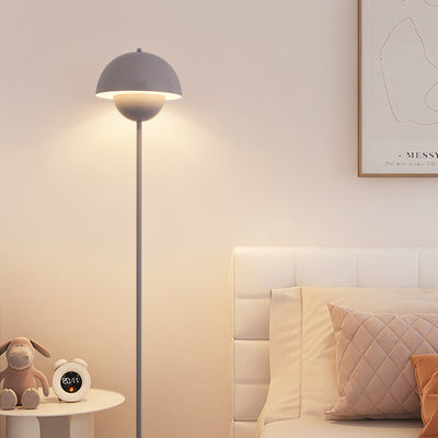 Contemporary Scandinavian Mushroom Hardware Iron Lampshade 1 - Light Standing Floor Lamp For Living Room