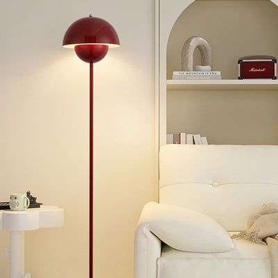 Contemporary Scandinavian Mushroom Hardware Iron Lampshade 1 - Light Standing Floor Lamp For Living Room