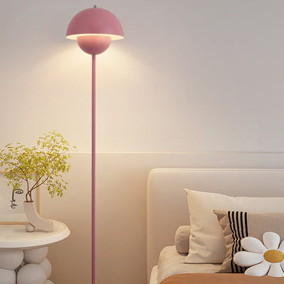 Contemporary Scandinavian Mushroom Hardware Iron Lampshade 1 - Light Standing Floor Lamp For Living Room