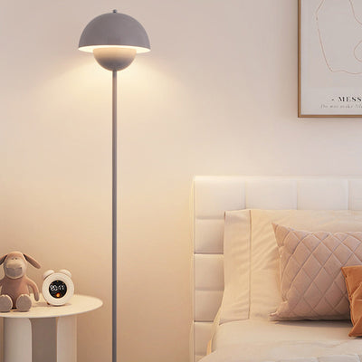 Contemporary Scandinavian Mushroom Hardware Iron Lampshade 1 - Light Standing Floor Lamp For Living Room