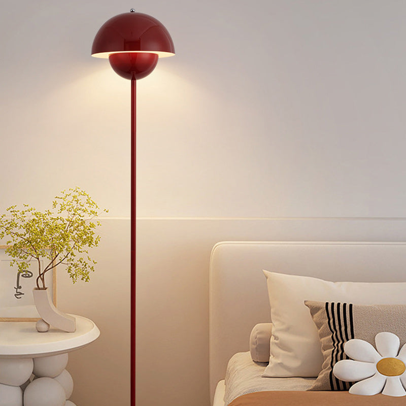 Contemporary Scandinavian Mushroom Hardware Iron Lampshade 1 - Light Standing Floor Lamp For Living Room