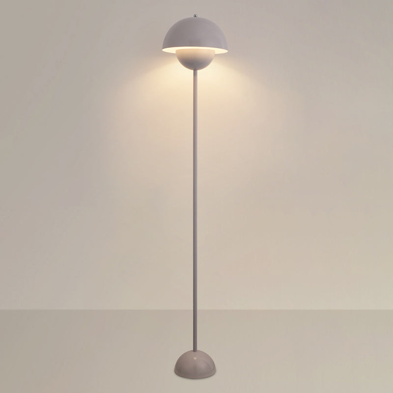Contemporary Scandinavian Mushroom Hardware Iron Lampshade 1 - Light Standing Floor Lamp For Living Room
