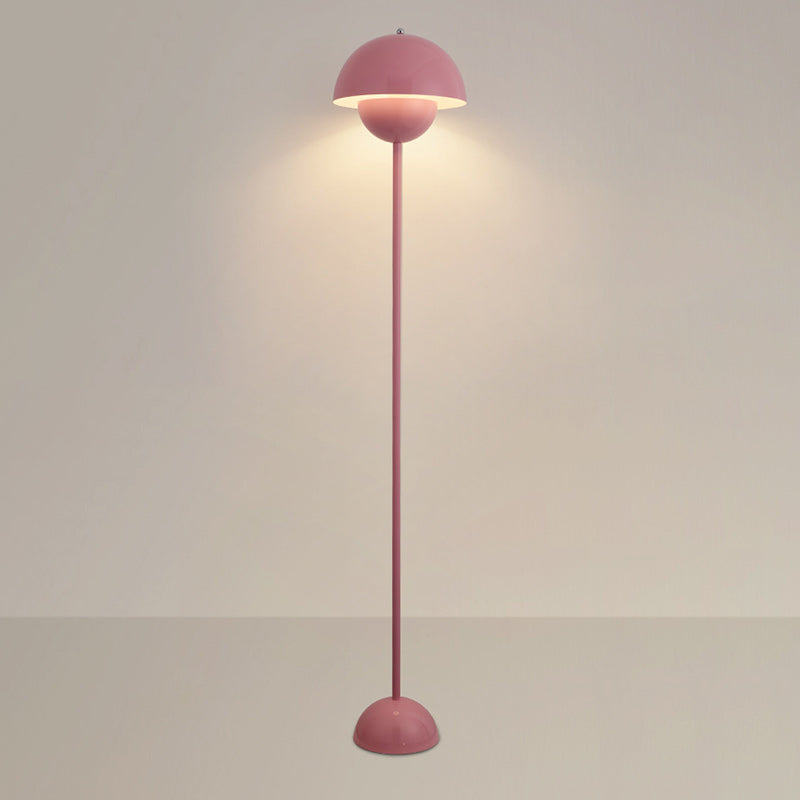 Contemporary Scandinavian Mushroom Hardware Iron Lampshade 1 - Light Standing Floor Lamp For Living Room