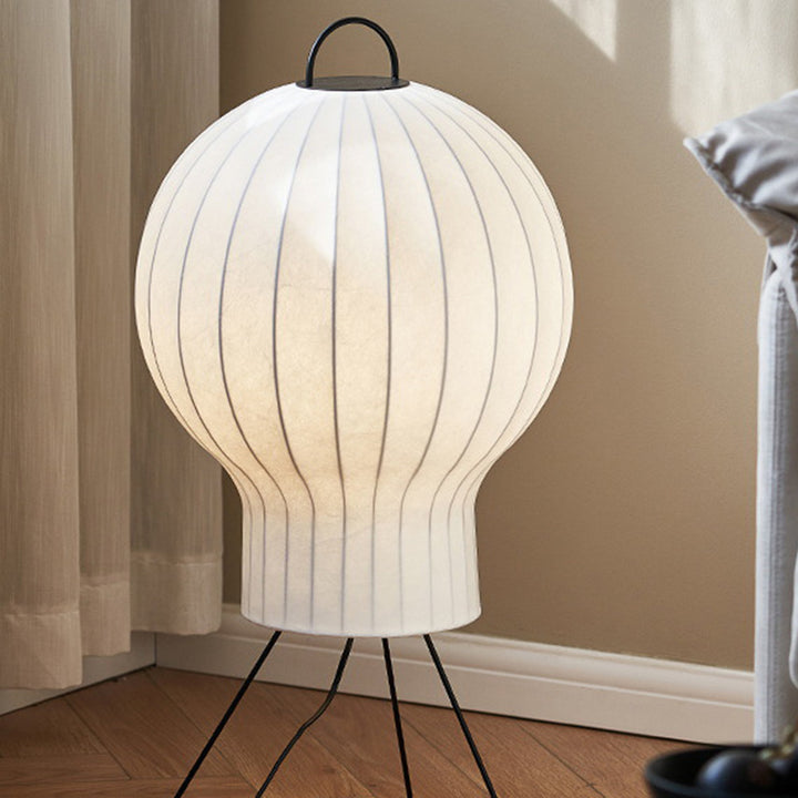 Contemporary Creative Jellyfish Shape Iron Imitation Silk Lampshade 1 - Light Standing Floor Lamp For Living Room