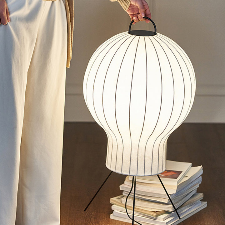 Contemporary Creative Jellyfish Shape Iron Imitation Silk Lampshade 1 - Light Standing Floor Lamp For Living Room