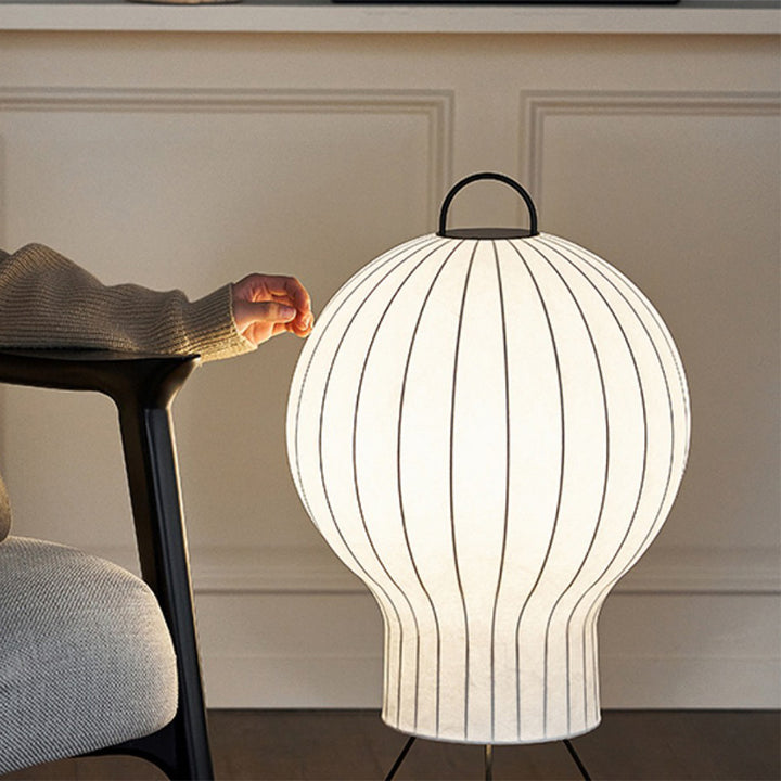 Contemporary Creative Jellyfish Shape Iron Imitation Silk Lampshade 1 - Light Standing Floor Lamp For Living Room