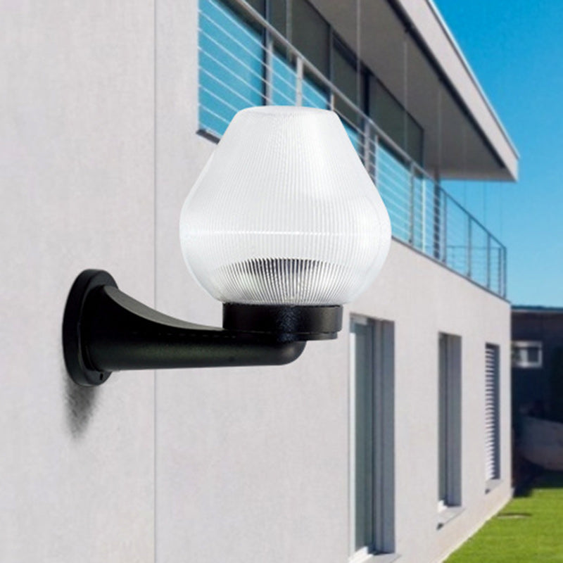 Lámpara Aplique de Pared Impermeable de 1 Luz Ovalada de PC UV de Poliestireno Minimalista Moderna para Patios Exteriores 