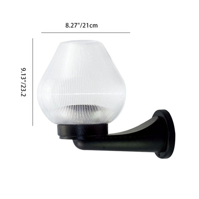 Lámpara Aplique de Pared Impermeable de 1 Luz Ovalada de PC UV de Poliestireno Minimalista Moderna para Patios Exteriores 