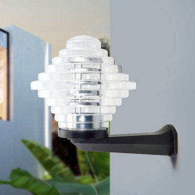 Lámpara de Aplique de Pared para Exteriores con Forma de Pirámide Impermeable de Simplicidad Moderna Poliestireno UV PC 1 Luz para Patios 