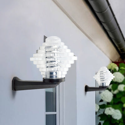 Lámpara de Aplique de Pared para Exteriores con Forma de Pirámide Impermeable de Simplicidad Moderna Poliestireno UV PC 1 Luz para Patios 