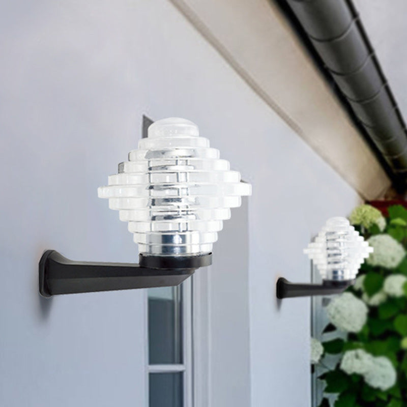 Lámpara de Aplique de Pared para Exteriores con Forma de Pirámide Impermeable de Simplicidad Moderna Poliestireno UV PC 1 Luz para Patios 