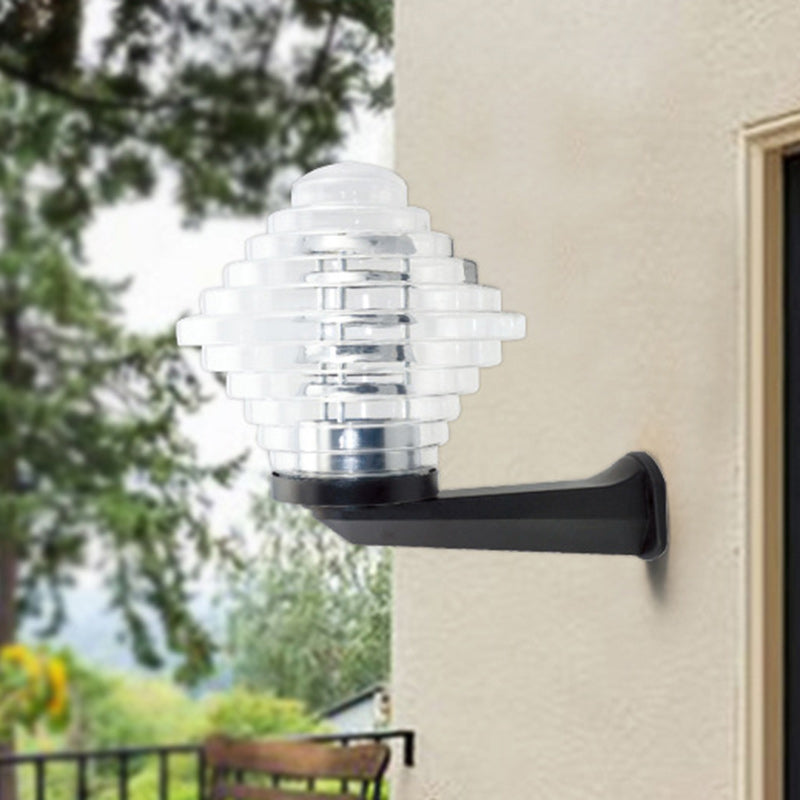 Lámpara de Aplique de Pared para Exteriores con Forma de Pirámide Impermeable de Simplicidad Moderna Poliestireno UV PC 1 Luz para Patios 