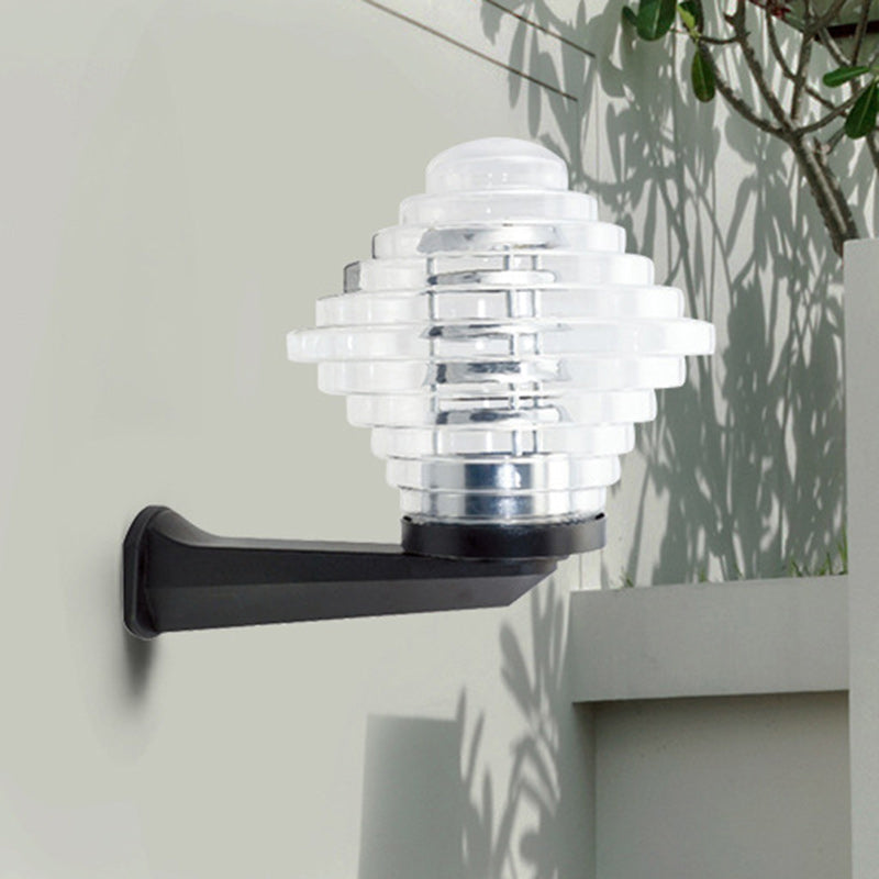 Lámpara de Aplique de Pared para Exteriores con Forma de Pirámide Impermeable de Simplicidad Moderna Poliestireno UV PC 1 Luz para Patios 