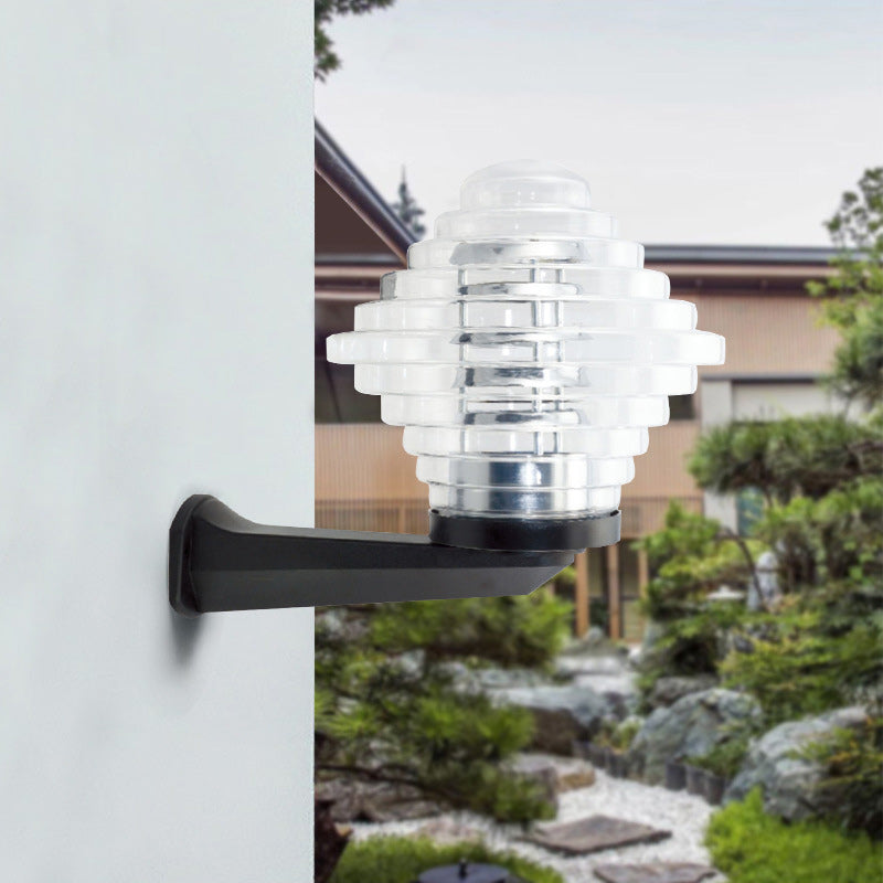 Lámpara de Aplique de Pared para Exteriores con Forma de Pirámide Impermeable de Simplicidad Moderna Poliestireno UV PC 1 Luz para Patios 