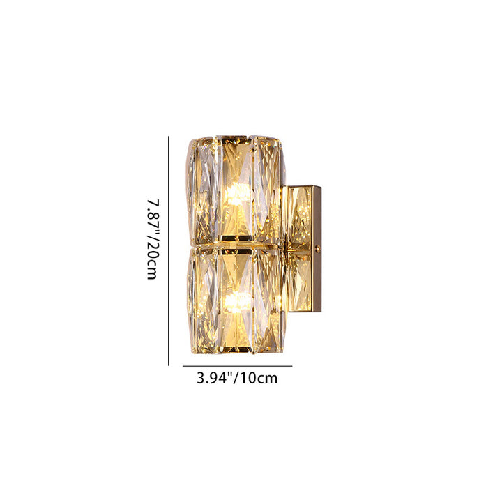 Moderne Luxus Zylinder Edelstahl Kristall Lampenschirm 2/4/6 - Licht Wandleuchte für Schlafzimmer 