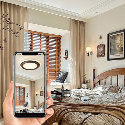 Moderne Art Deco Runde PC ABS Acryl LED Deckenventilatorleuchte für das Schlafzimmer 