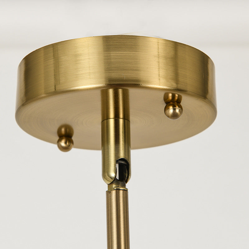 Zeitgenössischer skandinavischer polygonaler Würfel-Kupfer-Glas-Lampenschirm 1 - Licht-Pendelleuchte für das Esszimmer 