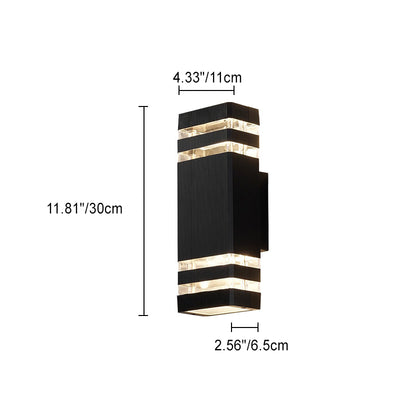 Lámpara Apliqué de Pared Cubo Rectangular de Vidrio y Aluminio Impermeable de Simplicidad Moderna con 2 Luces para Patios Exteriores 