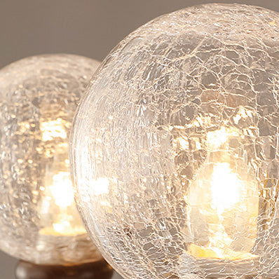 Traditional French Round Balls Ash Brass Glass Lampshade 6/8/10-Light Chandelier For Dining Room