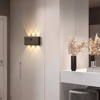 Moderne minimalistische rechteckige LED-Wandleuchte aus Vollaluminium mit menschlicher Körpersensorik für das Wohnzimmer 