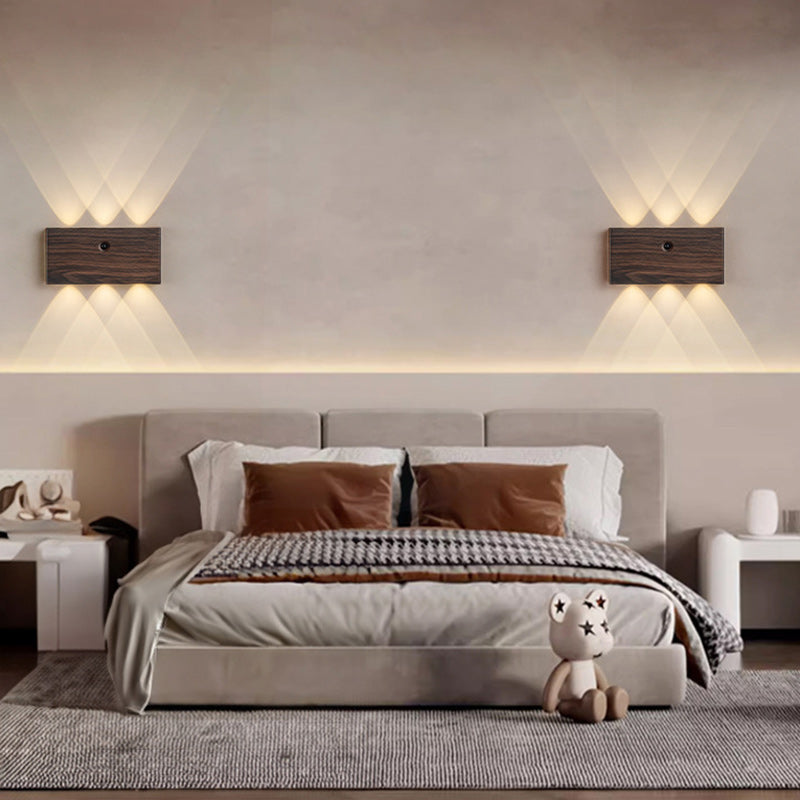 Moderne minimalistische rechteckige LED-Wandleuchte aus Vollaluminium mit menschlicher Körpersensorik für das Wohnzimmer 