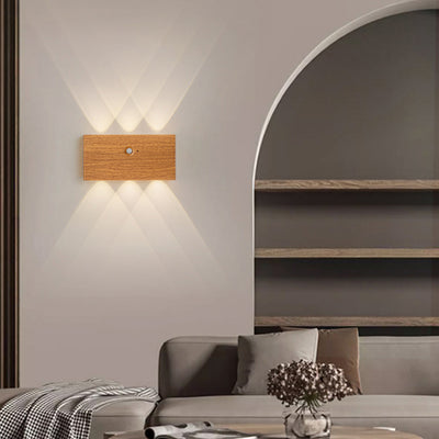 Moderne minimalistische rechteckige LED-Wandleuchte aus Vollaluminium mit menschlicher Körpersensorik für das Wohnzimmer 