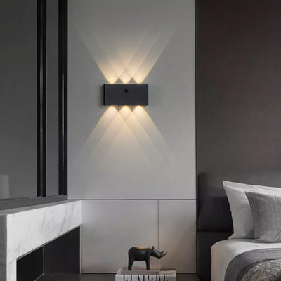 Moderne minimalistische rechteckige LED-Wandleuchte aus Vollaluminium mit menschlicher Körpersensorik für das Wohnzimmer 