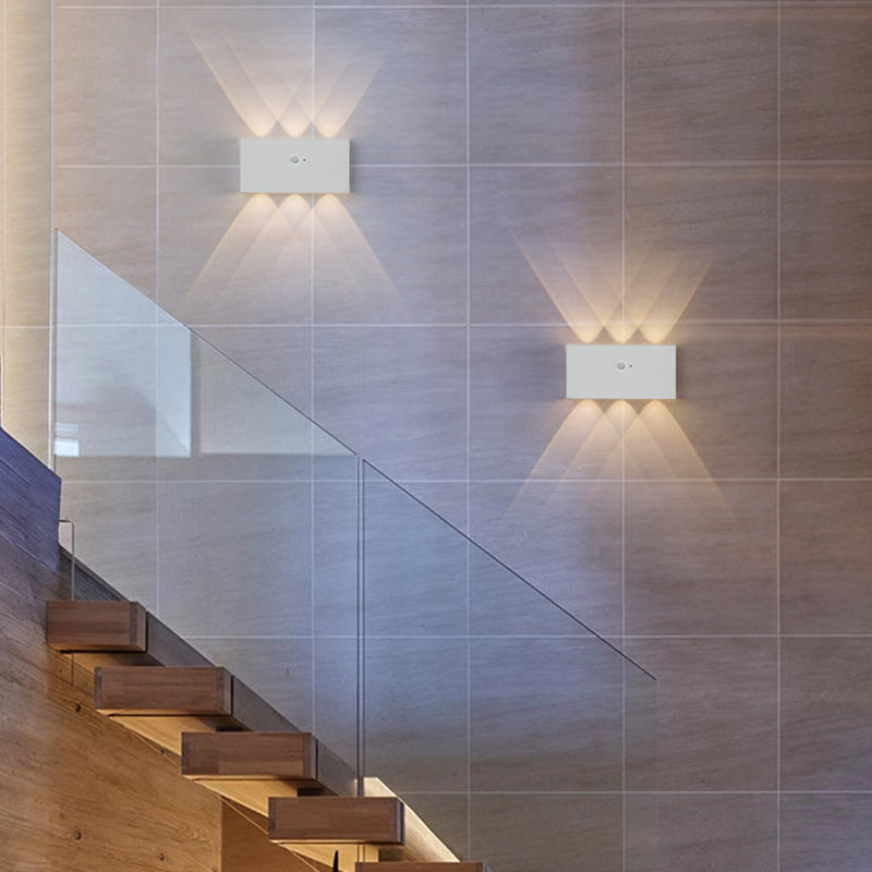 Moderne minimalistische rechteckige LED-Wandleuchte aus Vollaluminium mit menschlicher Körpersensorik für das Wohnzimmer 