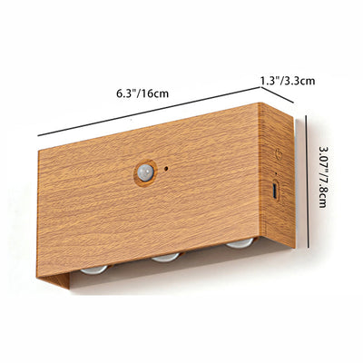 Moderne minimalistische rechteckige LED-Wandleuchte aus Vollaluminium mit menschlicher Körpersensorik für das Wohnzimmer 