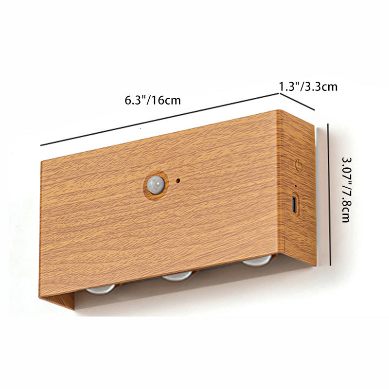 Moderne minimalistische rechteckige LED-Wandleuchte aus Vollaluminium mit menschlicher Körpersensorik für das Wohnzimmer 