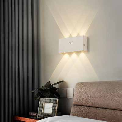 Moderne minimalistische rechteckige LED-Wandleuchte aus Vollaluminium mit menschlicher Körpersensorik für das Wohnzimmer 