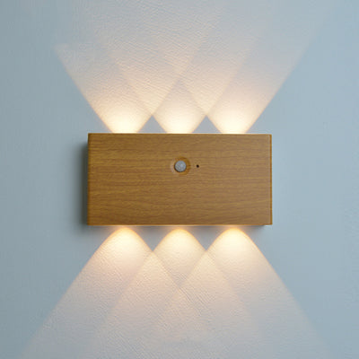 Moderne minimalistische rechteckige LED-Wandleuchte aus Vollaluminium mit menschlicher Körpersensorik für das Wohnzimmer 