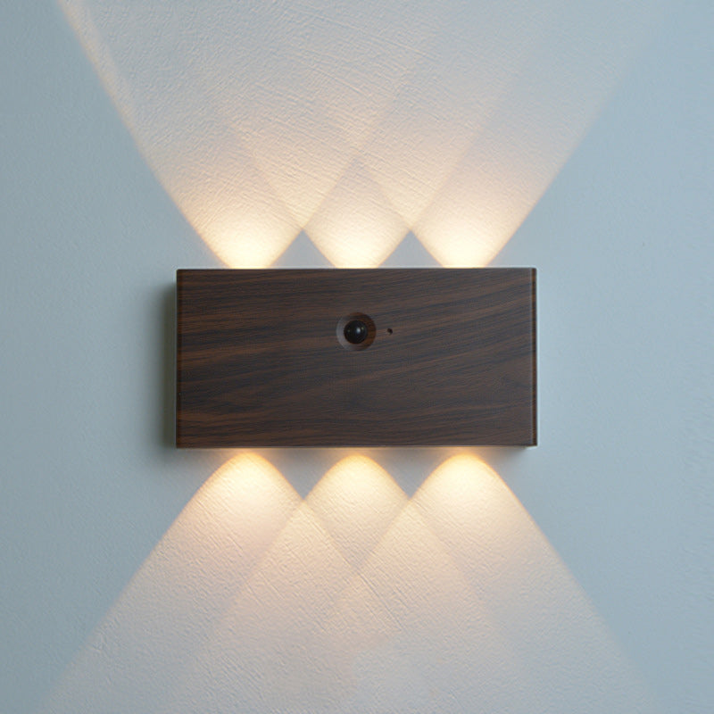 Moderne minimalistische rechteckige LED-Wandleuchte aus Vollaluminium mit menschlicher Körpersensorik für das Wohnzimmer 