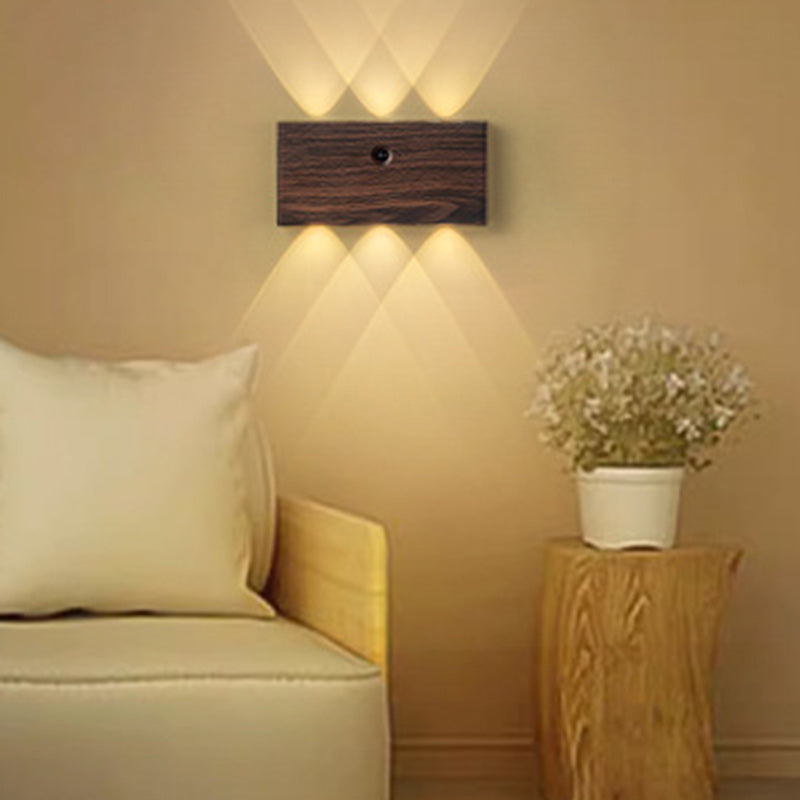 Moderne minimalistische rechteckige LED-Wandleuchte aus Vollaluminium mit menschlicher Körpersensorik für das Wohnzimmer 