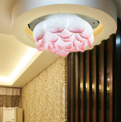 Plafonnier semi-encastré en résine en forme de lotus chinois traditionnel 1 - Lumière pour salon 