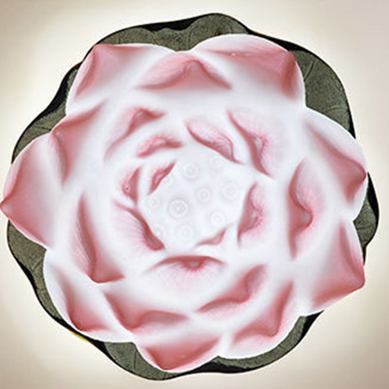 Plafonnier semi-encastré en résine en forme de lotus chinois traditionnel 1 - Lumière pour salon 