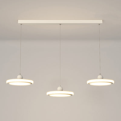 Lustre LED en fer avec abat-jour rond en acrylique nordique contemporain pour salle à manger 
