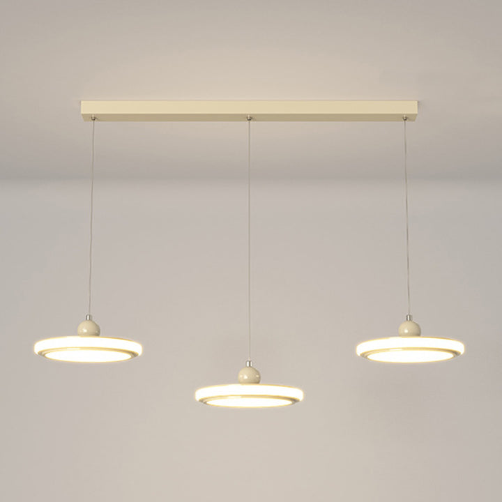 Zeitgenössischer nordischer runder Acryl-Lampenschirm Eisen-LED-Kronleuchter für das Esszimmer 